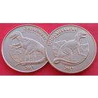Майотта. набор из 2 монет = 1 франк 2017 год "Динозавры: Дилофозавр и Цератозавр