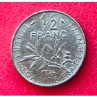 04-11 Франция, 1/2 франка 1974 г.