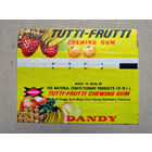 01-265 Обертка фантик от жевачки жевательной резинки Dandy Tutti-frutti Ирак 1970-е