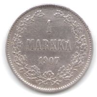 1 марка 1907 год (для Финляндии) _состояние VF/XF