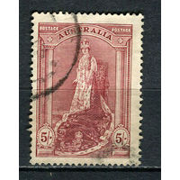 Австралия - 1937/1949 - Королева Елизавета 5Sh - [Mi.150DX] - 1 марка. Гашеная.  (Лот 17EX)-T25P1