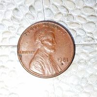 1 цент 1981(D) года США. Красивая монета!