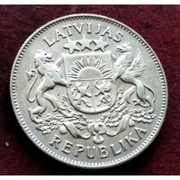 Серебро 0.835! Латвия 2 лата, 1925-1926