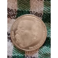 Германия 5 марок серебро 1975 Эберт