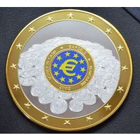 Германия. "10 лет евро" 70мм серебрение