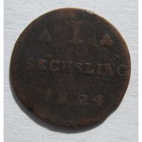 Мекленбург-Шверин 1 сехслинг 1824   .3-96
