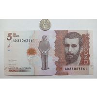 Werty71 Колумбия 5000 песо 2017 UNC банкнота