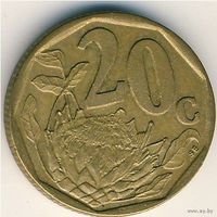ЮАР, 20 центов 2007. Надпись на языке зулу: ININGIZIMU AFRIKA