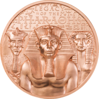 Острова Кука 1 доллар 2022г. "Наследие фараонов. Египет. Пирамида". Монета в капсуле; сертификат. МЕДЬ 50гр.