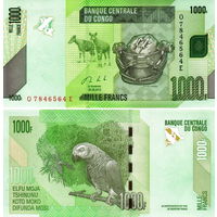 Конго 1000 франков  2020 год  UNC  НОВИНКА