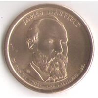 1 доллар США 2011 год 20-й Президент Джеймс Гарфилд _состояние аUNC