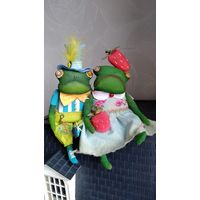 Миссис Жабетта и Мистер Жабс прекрасная пара примитивные куколки ручной работы ростик 22 см без головных устройств цена указана за 1 куколку