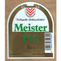 Этикетка пива Meister-Pils Германия Е598