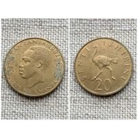Танзания 20 центов 1982 / птицы / страус //FA