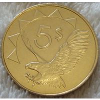 Намибия. 5 долларов 2015 год  KM#5  "Фауна" "Орел"  Нечастый год!!!