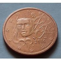 1 евроцент, Франция 2010 г., AU