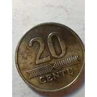 20 центов Литва 1998