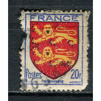 Франция - 1944 - Герб 20Fr - [Mi.618] - 1 марка. Гашеная.  (Лот 72ER)-T7P24