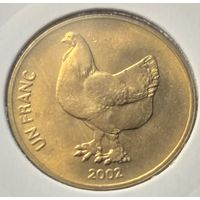 Конго - ДРК 1 франк, 2002 Животные - Петух    ( холдер )