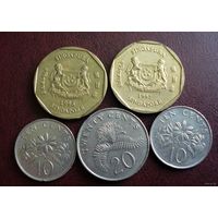 Сингапур. 5 монет 1991-2005 г.