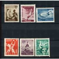 Польша - 1955 - 11 Международные спортивные игры молодежи - [Mi. 934A-939A] - полная серия - 6 марок. MNH.
