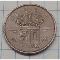 Бельгия 50 сантим 1955г.(Франц.)km148.1