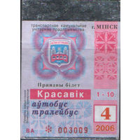 Проездной билет  -Минск 2006 - 06