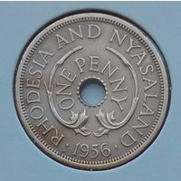 Родезия и Ньясаленд 1 пенни 1956 г. В холдере