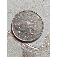 Бермуды 5 центов 1996 года .