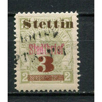 Германия - Штеттин - Местные марки - 1887 - Надпечатка Stadtbrief / 3Pf на 2Pf - [Mi.17a] - 1 марка. Гашеная.  (Лот 76CR)