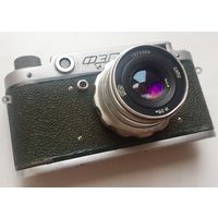 ФЭД-2. Темно ЗЕЛЕНЫЙ. С объективом И-26м. Индустар-26М. С чехлом. Фотоаппарат рабочий