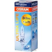 64150ULT Osram лампа галогеновая H1 ULTRALIFE 55W 12V P14,5S