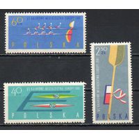 Гребля на каноэ Польша 1961 год серия из 3-х марок
