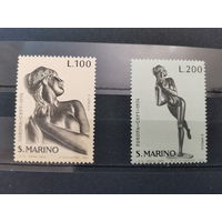 Сан-Марино 1974г. Марки ЕВРОПА 1974 года  Скульптуры [Mi 1067-1068]** полная серия