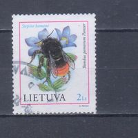 [371] Литва 1999. Фауна.Насекомые.Шмель. Гашеная марка.
