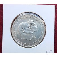 Серебро 0.800! Дания 5 крон, 1960 Серебряная свадьба. Монета в холдере!