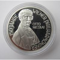 Австрия 100 шиллингов 1992  Отто Николаи, пруф, серебро  .20-188