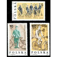 100 лет варшавской ассоциации велосипедистов Польша 1986 год 3 марки