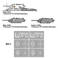 Трафарет для модели танка КВ-1 - длина надписи"Щорс" 14мм.