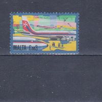 [274] Мальта 1981. Авиация.Самолеты. Гашеная концевая марка серии.Высокий номинал.