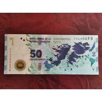 50 песо Аргентина 2015 г. Мальвинские о-ва.