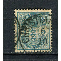 Датская Вест-Индия - 1900 - Герб 5 O - [Mi.22] - 1 марка. Гашеная.  (LOT AW12)