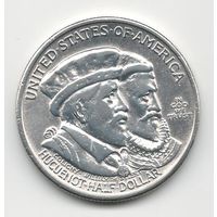 США 50 центов 1924 года. Гугеноты. Серебро. Состояние XF+