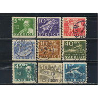 Швеция 1936 300 летие шведской почты #227-30,232,234-6,238