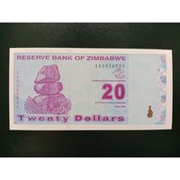 Зимбабве 20 долларов 2006 UNC