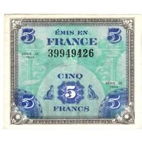 Франция, оккуп. зона,  5 франков, 1944 г.