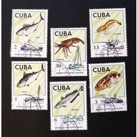 Куба 1975 г. Рыболовецкая промышленность. Рыба. Корабли, полная серия из 6 марок #0088-Ф2P16