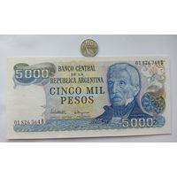 Werty71 Аргентина 5000 песо 1982 UNC банкнота