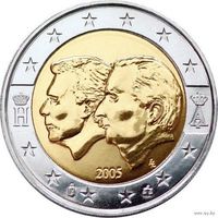 2 евро 2005 Бельгия Бельгийско-Люксембургский экономический союз UNC из ролла