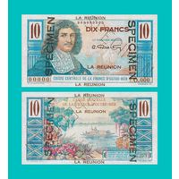 [КОПИЯ] Реюньон 10 франков 1947 г. Образец.